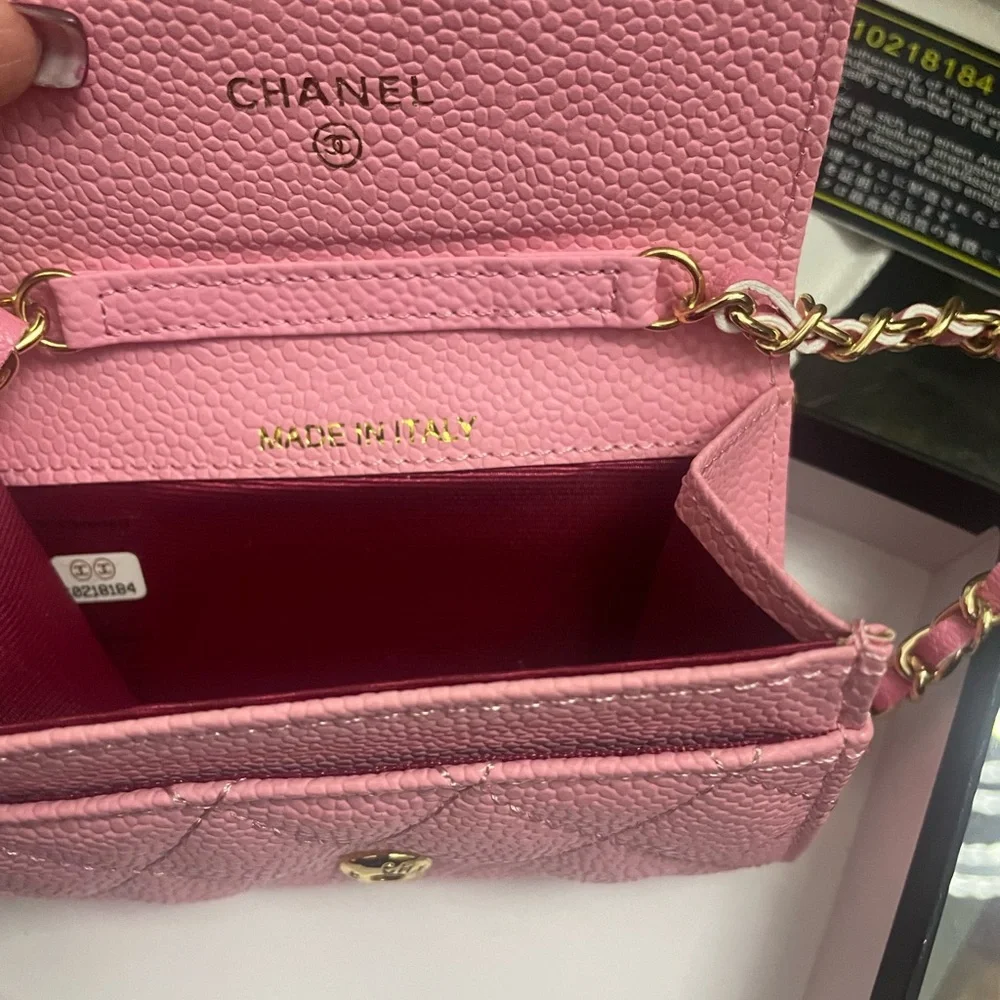 💕💝😍Chanel light Pink Quilted Mini Bag Wallet on chain - Picture 14 of 15